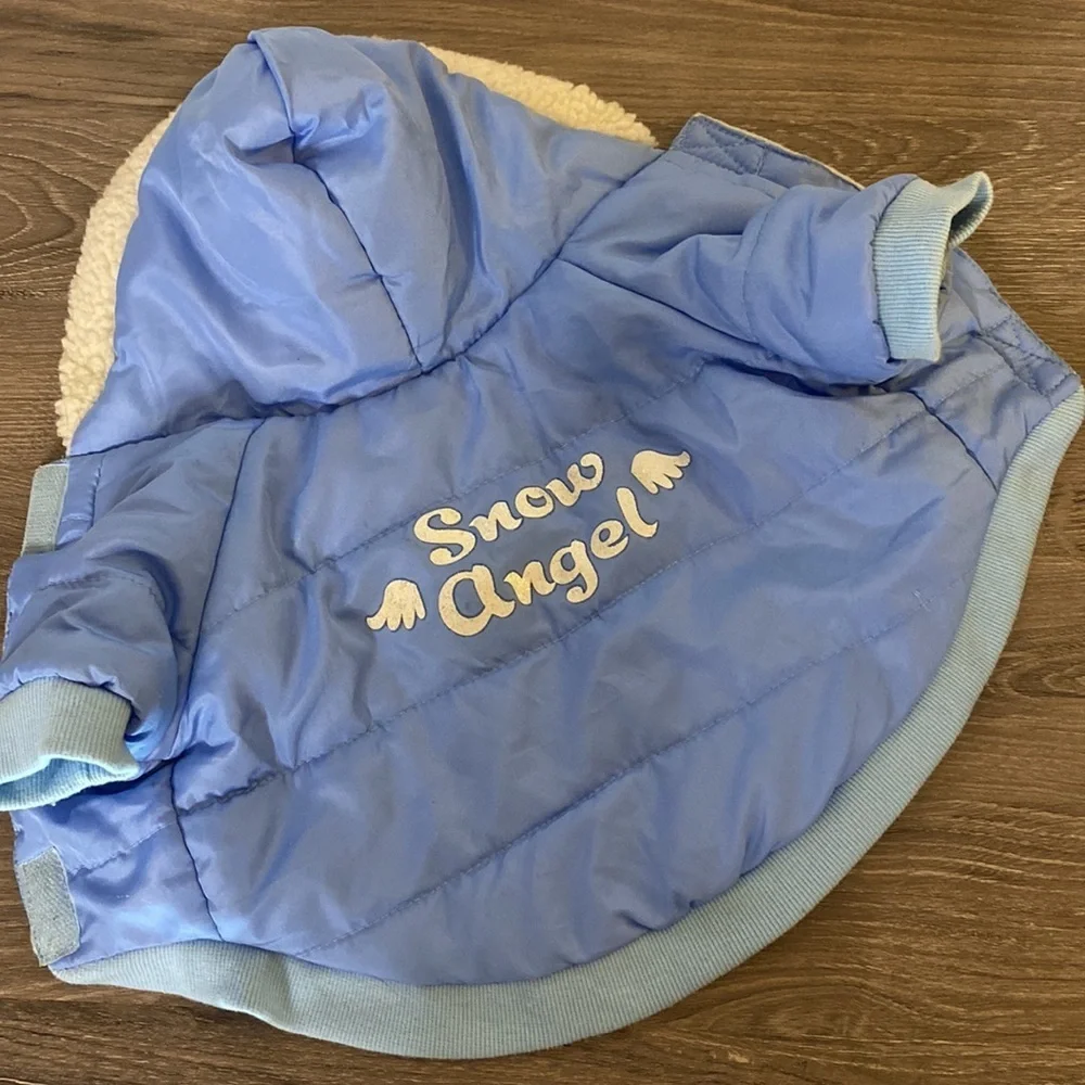 SNOW ANGEL Power Blue Puffer Dog Jacket Sz. M